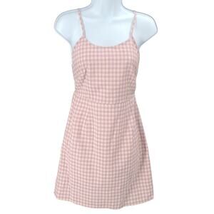 Heartbreak plaid pink/purple women's dress NWT Size Medium Picnic dress beachy